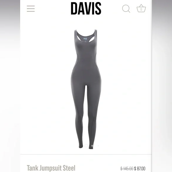 NWOT Davis Active Tank Jumpsuit - Steel - Picture 5 of 6